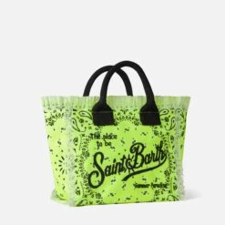 MC2 Saint Barth Colette Fluo Yellow Handbag With Bandanna Print -Chic Carry Deals Store fluo yellow bandanna colette handbag 3