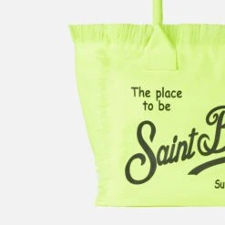 MC2 Saint Barth Vanity Fluo Yellow Canvas Shoulder Bag -Chic Carry Deals Store fluo yellow vanity bag 5