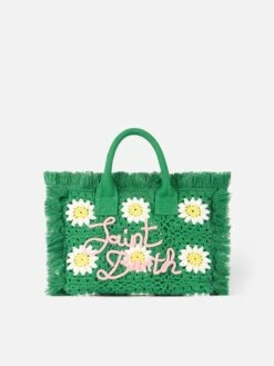MC2 Saint Barth Flower Patches Crochet Bag With Fringes
