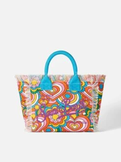 MC2 Saint Barth Colette Multicolor Cotton Canvas Handbag