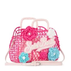 MC2 Saint Barth Jelly Small Bag With Patches -Chic Carry Deals Store handbag flowers pink net 4