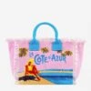 MC2 Saint Barth Colette Canvas Handbag With La Cote D'Azur Postcard Print -Chic Carry Deals Store la coteazur colette bag 1