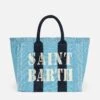 MC2 Saint Barth Vanity Canvas Shoulder Bag With Saint Barth Logo -Chic Carry Deals Store light blue canvas vanity shoulder bag 1copia