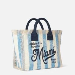MC2 Saint Barth Vanity Canvas Shoulder Bag With Miami Print -Chic Carry Deals Store miami vanity canvas bag 3