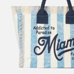 MC2 Saint Barth Vanity Canvas Shoulder Bag With Miami Print -Chic Carry Deals Store miami vanity canvas bag 5
