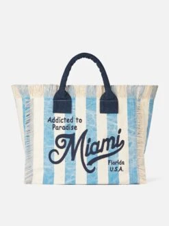 MC2 Saint Barth Vanity Canvas Shoulder Bag With Miami Print