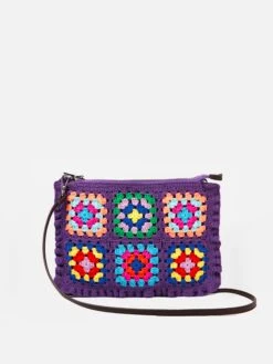 MC2 Saint Barth Parisienne Violet Crochet Crossbody Bag