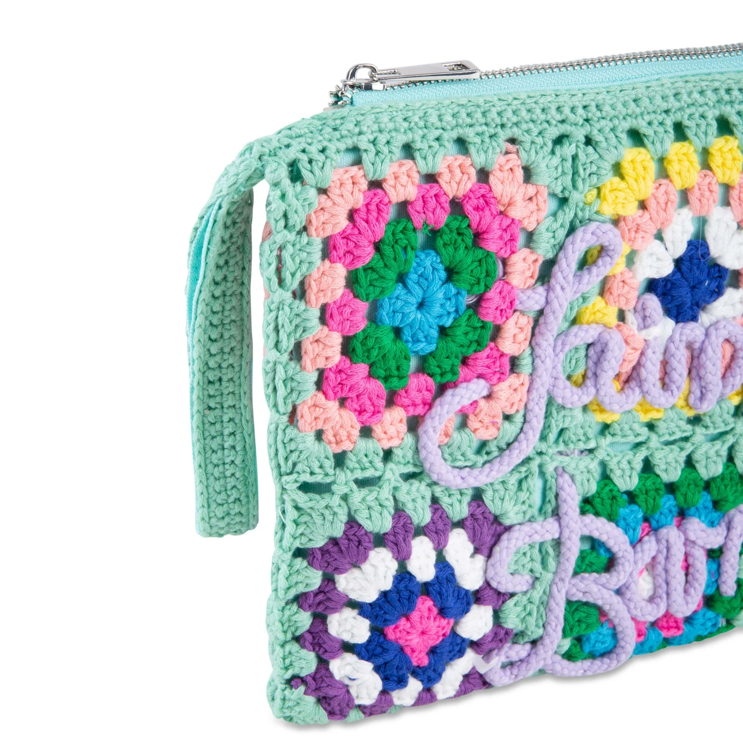MC2 Saint Barth Parisienne Water Green Crochet Pochette With Saint Barth Embroidery 4 MC2 Saint Barth Parisienne Water Green Crochet Pochette With Saint Barth Embroidery - Image 2