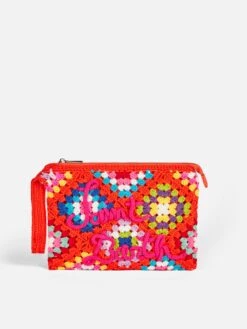 MC2 Saint Barth Parisienne Orange Crochet Pochette With Saint Barth