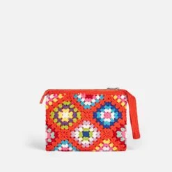 MC2 Saint Barth Parisienne Orange Crochet Pochette With Saint Barth -Chic Carry Deals Store parisienne multicolor crochet pochette 2