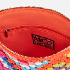 MC2 Saint Barth Parisienne Orange Crochet Pochette With Saint Barth -Chic Carry Deals Store parisienne multicolor crochet pochette 3