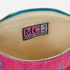 MC2 Saint Barth Parisienne Straw Fuchsia Pochette With Embroidery -Chic Carry Deals Store parisienne straw fucsia embroidered 5