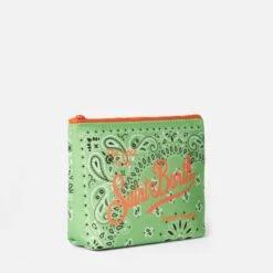 MC2 Saint Barth Aline Scuba Pochette With Fluo Green Bandanna Print -Chic Carry Deals Store pastel green bandanna aline pochette 4