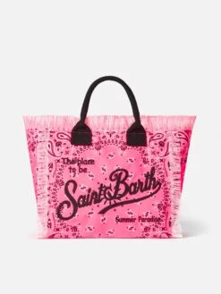 MC2 Saint Barth Vanity Fuchsia Fluo Pink Bag With Bandanna Print