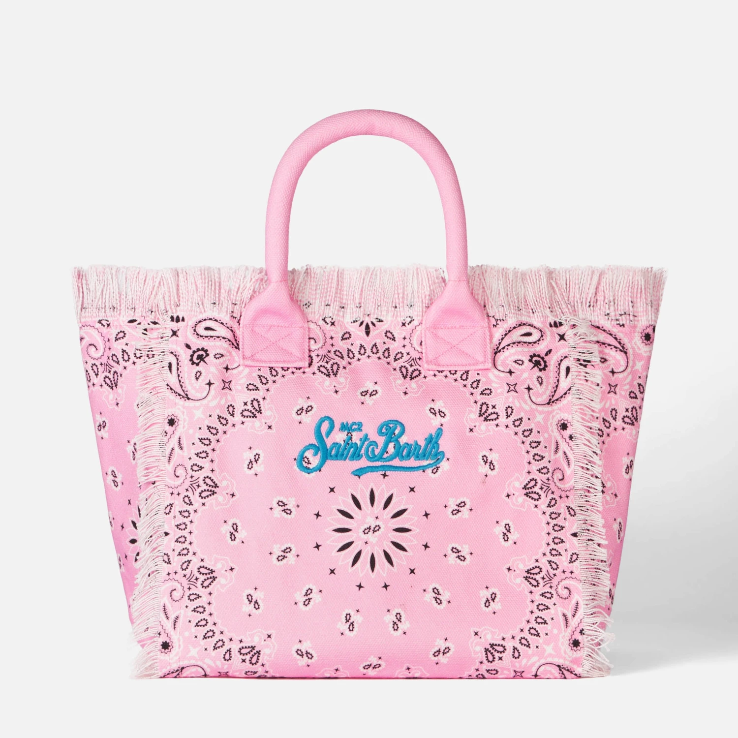 MC2 Saint Barth Vanity Canvas Shoulder Bag With Pink Bandanna Print 3 MC2 Saint Barth Vanity Canvas Shoulder Bag With Pink Bandanna Print - Image 2