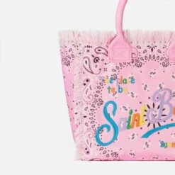 MC2 Saint Barth Vanity Canvas Shoulder Bag With Pink Bandanna Print 10 MC2 Saint Barth Vanity Canvas Shoulder Bag With Pink Bandanna Print -Chic Carry Deals Store pink bandanna canvas vanity bag 5
