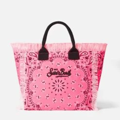 MC2 Saint Barth Vanity Fuchsia Fluo Pink Bag With Bandanna Print -Chic Carry Deals Store pink bandanna vanity shoulder bag 3