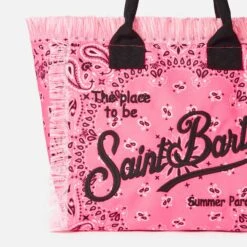 MC2 Saint Barth Vanity Fuchsia Fluo Pink Bag With Bandanna Print -Chic Carry Deals Store pink bandanna vanity shoulder bag 5
