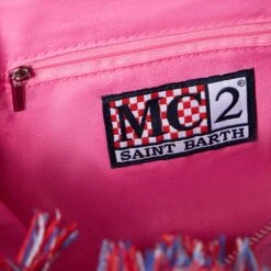 MC2 Saint Barth Heart Patches Crochet Bag With Fringes -Chic Carry Deals Store pink crochet colette bag 4