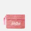 MC2 Saint Barth Raffia Pink Pochette With Front Embroidery