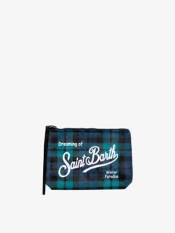 Aline Wooly Pochette With Green Tartan Print