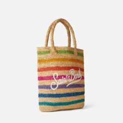 MC2 Saint Barth Raffia Bucket Bag With Multicolor Stripes And Embroidery -Chic Carry Deals Store raffia bucket bag striped 3 e93bae2a 6609 4076 b43e 013ecb517d6e