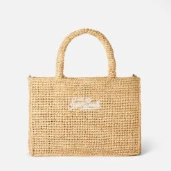 MC2 Saint Barth Colette Raffia Handbag With Flowers Embroidery -Chic Carry Deals Store raffia colette handbag embroidery 2