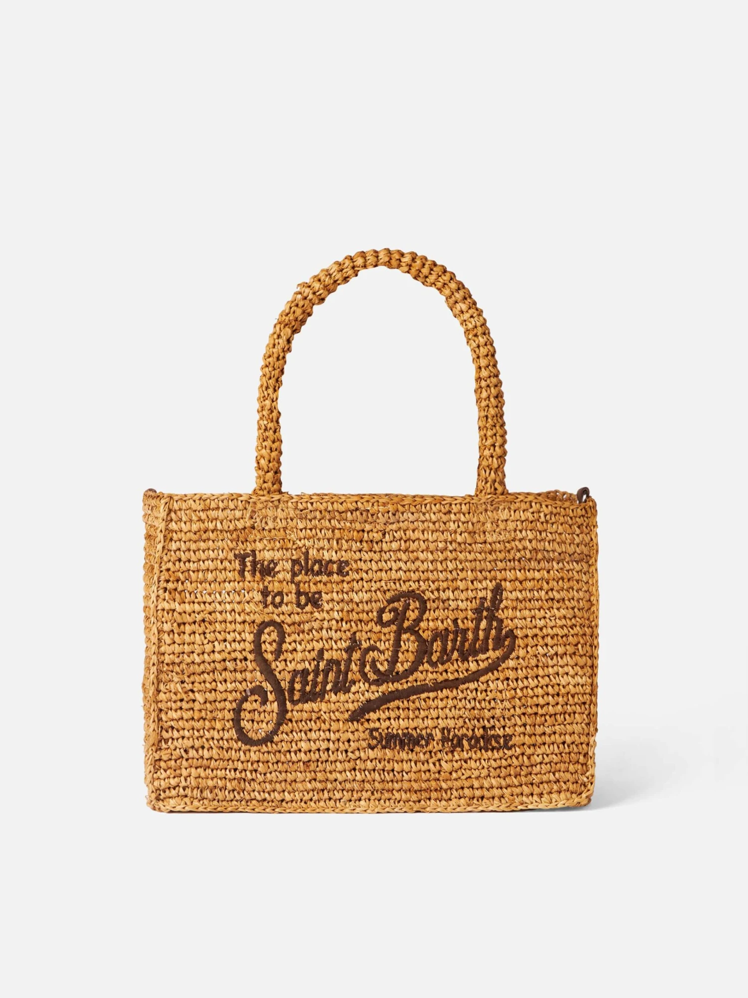MC2 Saint Barth Colette Brown Raffia Handbag With Saint Barth Embroidery 3 MC2 Saint Barth Colette Brown Raffia Handbag With Saint Barth Embroidery