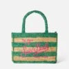 MC2 Saint Barth Colette Raffia Handbag With White And Green Stripes -Chic Carry Deals Store raffia colette striped handbag 1 91bf0abe 81d2 40c5 9265 d6f100379d39copia