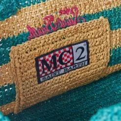 MC2 Saint Barth Colette Raffia Handbag With White And Bluette Stripes -Chic Carry Deals Store raffia colette striped handbag 4