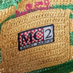 MC2 Saint Barth Colette Raffia Handbag With White And Green Stripes -Chic Carry Deals Store raffia colette striped handbag 4 a1e4aa94 3ef1 4f2b 8516 2280ff92359a