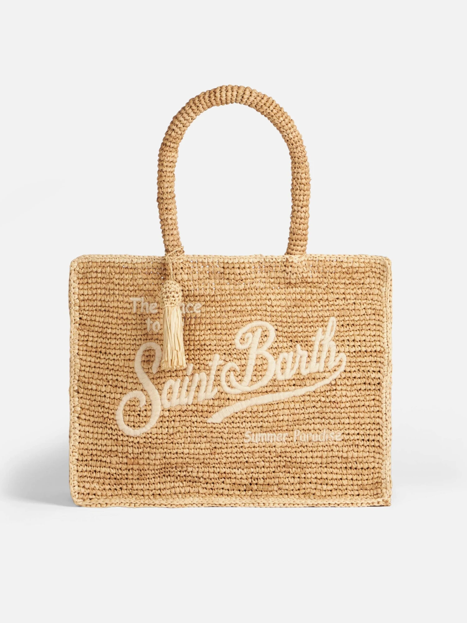 MC2 Saint Barth Raffia Bag With White Front Embroidery 3 MC2 Saint Barth Raffia Bag With White Front Embroidery