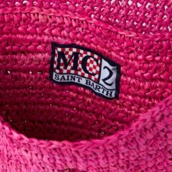 MC2 Saint Barth Raffia Fuchsia Pochette With Saintr Barth Embroidery -Chic Carry Deals Store raffia pochette fuchsia 3