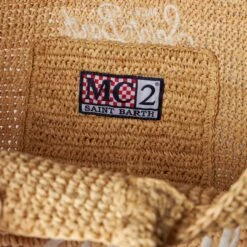 MC2 Saint Barth Vanity Raffia Shoulder Bag With Front White Embroidery -Chic Carry Deals Store rafia bag vanity 4