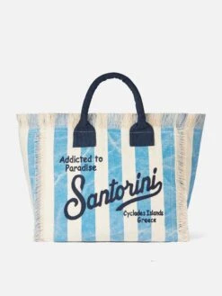 MC2 Saint Barth Vanity Canvas Shoulder Bag With Santorini Print