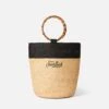 MC2 Saint Barth Raffia Bucket Bag With Bamboo Handles -Chic Carry Deals Store straw bucket bag bamboo 1copia