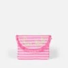 MC2 Saint Barth Straw Pochette With Fringes And Stripes -Chic Carry Deals Store straw pochette pink striped 1copia
