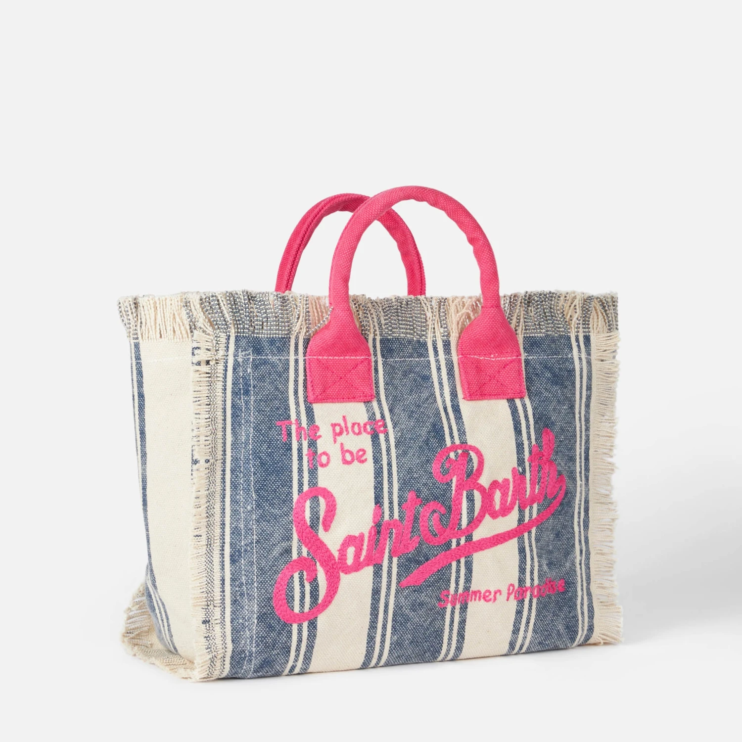 MC2 Saint Barth Colette Cotton Canvas Handbag With White And Blue Navy Stripes 5 MC2 Saint Barth Colette Cotton Canvas Handbag With White And Blue Navy Stripes - Image 3