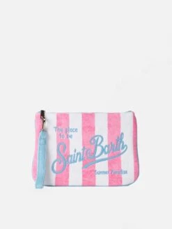MC2 Saint Barth Parisienne Terry Pochette With White And Pink Stripes
