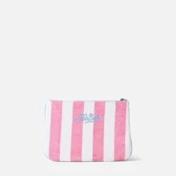 MC2 Saint Barth Parisienne Terry Pochette With White And Pink Stripes -Chic Carry Deals Store striped terry parisienne pochette 2 a4cf49e9 2b21 4825 82e1 a6fa81018e2a