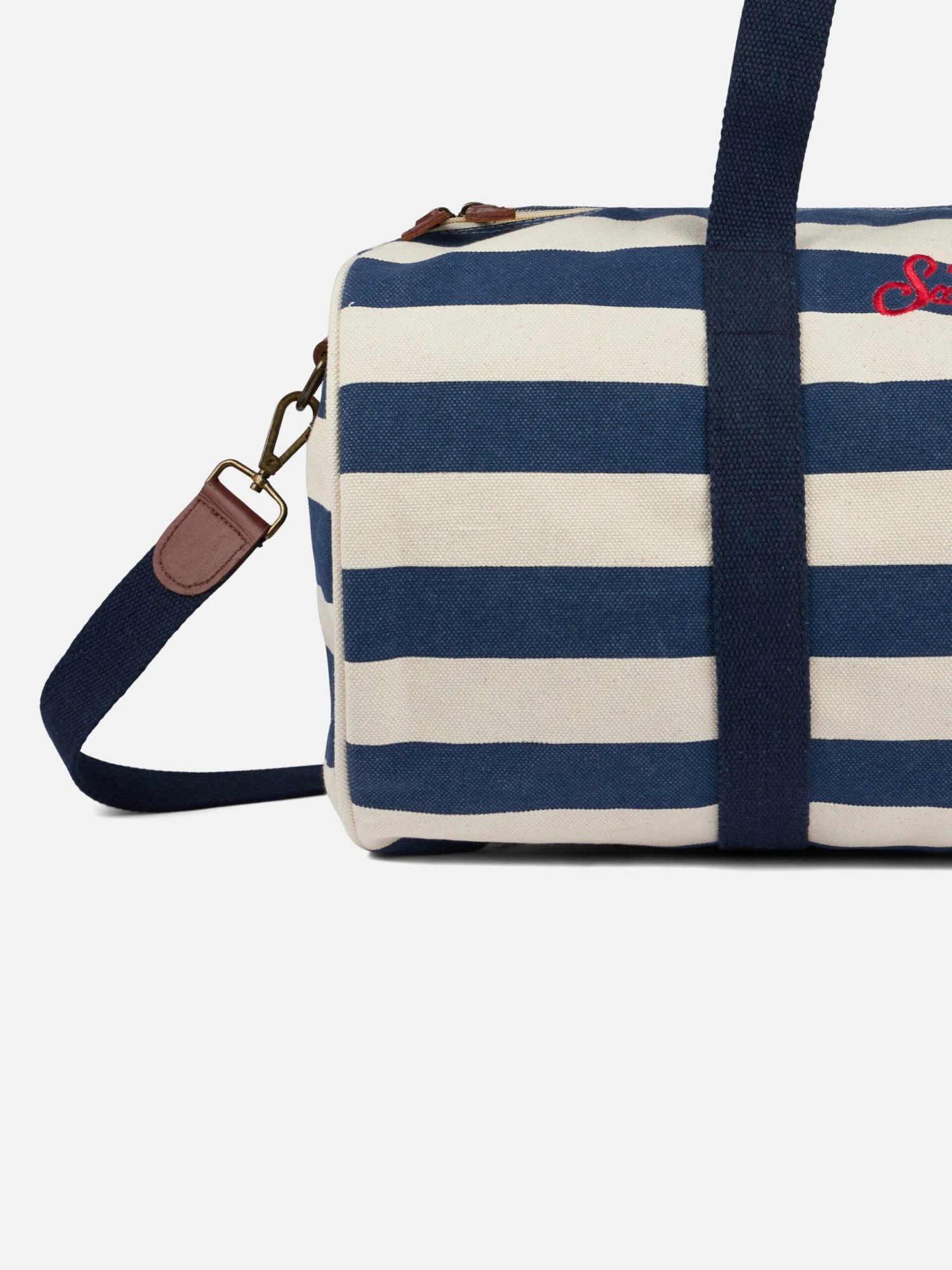 MC2 Saint Barth Travel Duffel Bag With Blue Stripes 4 MC2 Saint Barth Travel Duffel Bag With Blue Stripes - Image 2