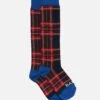 MC2 Saint Barth Man Long Socks With Blue Tartan Pattern -Chic Carry Deals Store tartan sock man 1