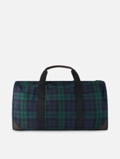 MC2 Saint Barth Travel Bag With Tartan Print -Chic Carry Deals Store tartan travel duffel bag 4