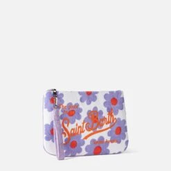 MC2 Saint Barth Parisienne Terry Pochette With Violet And Orange Daisy Print -Chic Carry Deals Store terry daisy parisienne pochette 3 d29832c1 025e 4b38 bb53 0fa0d5fe08b6