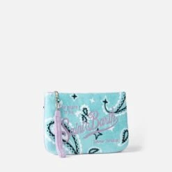 MC2 Saint Barth Parisienne Water Green Terry Pochette With Paisley Print -Chic Carry Deals Store terry paisley pareasy pochette 3