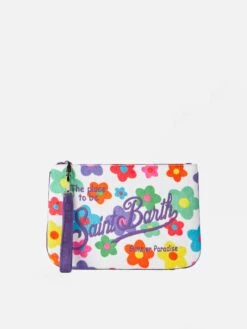 MC2 Saint Barth Parisienne Terry Pochette With Multicolor Daisy Print