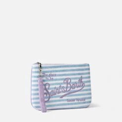 MC2 Saint Barth Parisienne Terry Pochette With Striped Print -Chic Carry Deals Store terry striped parisienne pochette 3