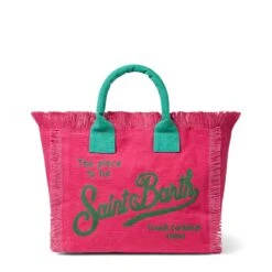 MC2 Saint Barth Vanity Canvas Shoulder Bag With Embroidery -Chic Carry Deals Store vanity bag fucsia woman 2