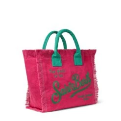 MC2 Saint Barth Vanity Canvas Shoulder Bag With Embroidery -Chic Carry Deals Store vanity bag fucsia woman 3