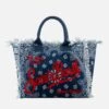 MC2 Saint Barth Vanity Shoulder Bag With Embroidery -Chic Carry Deals Store vanity bandana blue 01